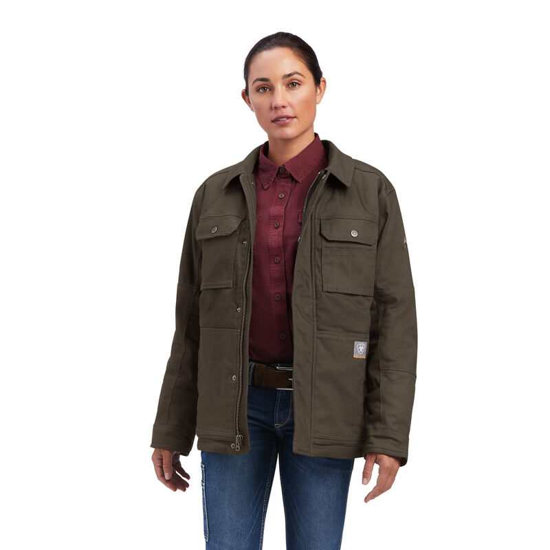 Ariat Jacke Damen - Rebar Duracanvas Sherpa-Lined DunkelBraun ( GRLQU-3487 )